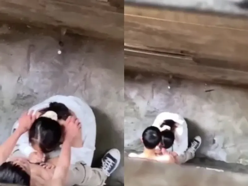 Quay lén em học sinh mút chim anh yêu ở khe nhà