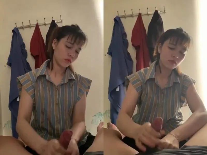 Anh trai đi vắng, ép vợ mới cưới của anh trai sục cu xuất tinh